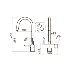 Смеситель для кухни Omoikiri Akita-GB нерж. сталь/графит, 4994354