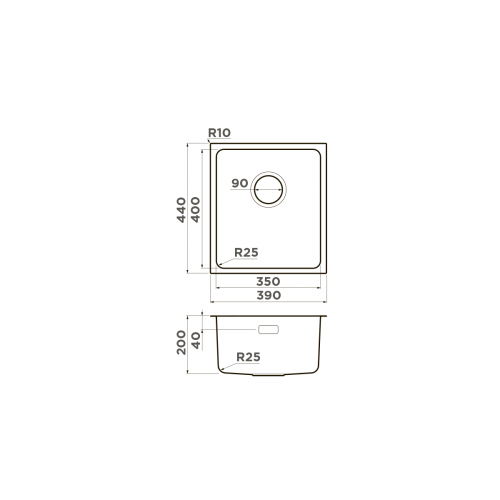 Кухонная мойка Omoikiri Tadzava 39-U/I-LG нерж. сталь/светлое золото, 4993262