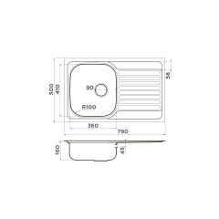 Кухонная мойка Omoikiri Kashiogawa 79-IN нерж. сталь/нержавеющая сталь, 4993452