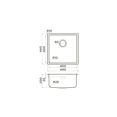 Кухонная мойка Omoikiri Tadzava 44-U/I Ultra-GM нерж. сталь/вороненая сталь, 4993265