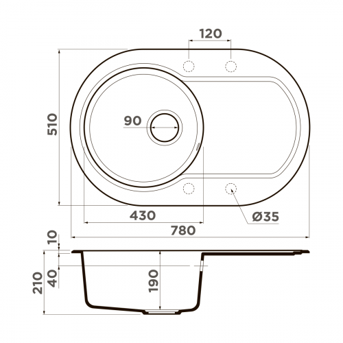 Кухонная мойка Omoikiri Manmaru 78-BE Artgranit/ваниль, 4993356