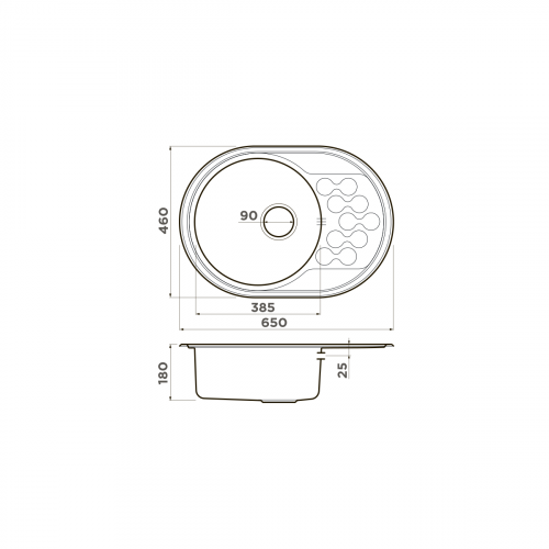 Кухонная мойка Omoikiri Kasumigaura 65-IN нерж. сталь/нержавеющая сталь, 4993727