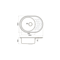 Кухонная мойка Omoikiri Kasumigaura 65-IN нерж. сталь/нержавеющая сталь, 4993727