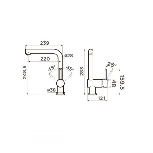 Смеситель для кухни Omoikiri Tanigawa-BN латунь/нержавеющая сталь, 4994242