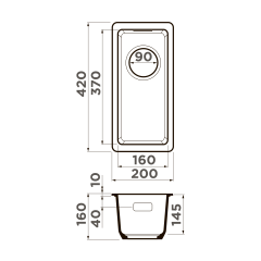 Кухонная мойка Omoikiri Kata 20-U-DC Artgranit/темный шоколад, 4993374