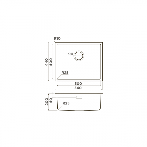 Кухонная мойка Omoikiri Tadzava 54-U/I-IN нерж. сталь/нержавеющая сталь, 4993512