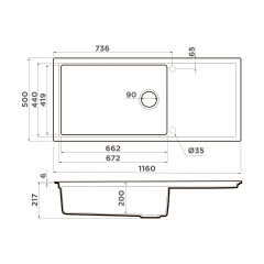 Кухонная мойка Omoikiri Sintesi 116-GB Artceramic/графит, 4997120