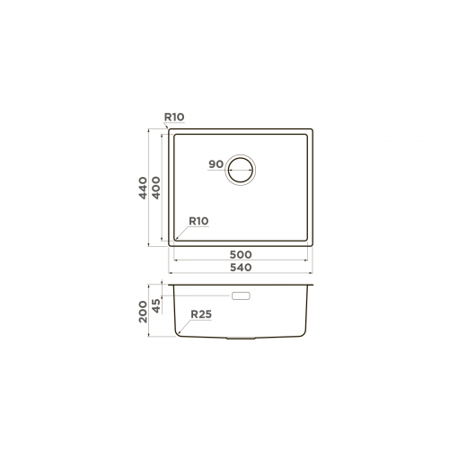 Кухонная мойка Omoikiri Tadzava 54-U/I Ultra-GM нерж. сталь/вороненая сталь, 4993267