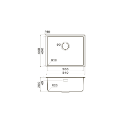 Кухонная мойка Omoikiri Tadzava 54-U/I Ultra-GM нерж. сталь/вороненая сталь, 4993267