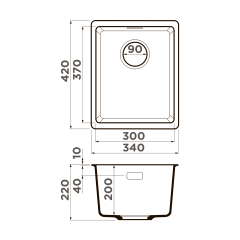 Кухонная мойка Omoikiri Kata 34-U-BE Artgranit/ваниль, 4993380