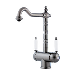 Смеситель для кухни Omoikiri Amagasaki-SI латунь/античное серебро, 4994045