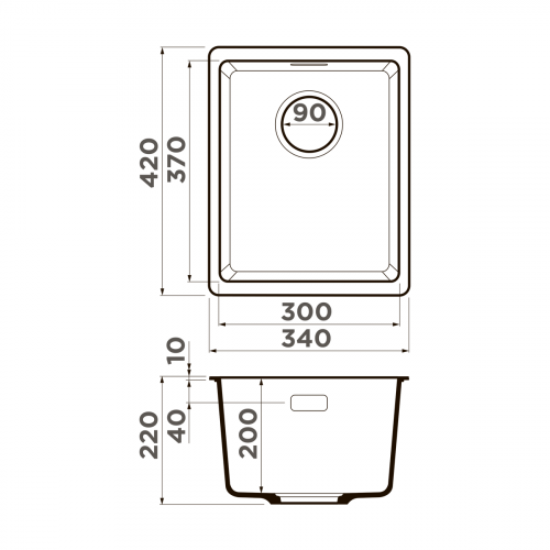 Кухонная мойка Omoikiri Kata 34-U-DC Artgranit/темный шоколад, 4993381