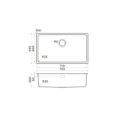 Кухонная мойка Omoikiri Tadzava 75-U/I-IN нерж. сталь/нержавеющая сталь, 4993501