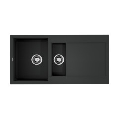 Кухонная мойка Omoikiri Sakaime 100-2-BL Tetogranit/черный, 4993892