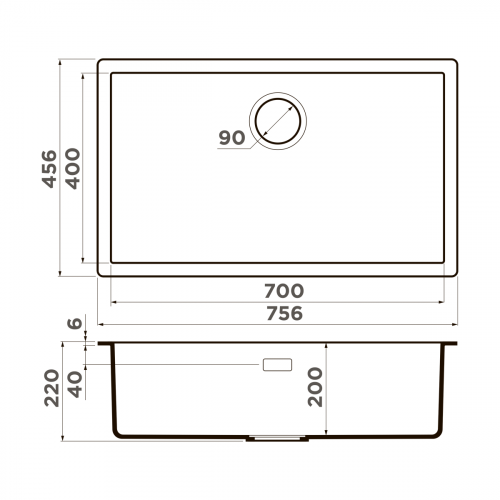 Кухонная мойка Omoikiri Yamakawa 75T-Integra-BL Tetogranit/черный, 4997281