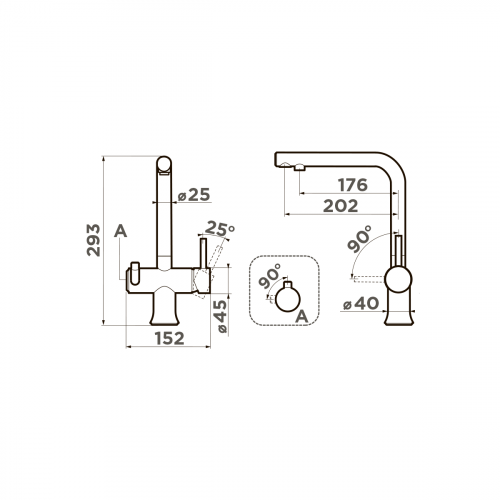 Смеситель для кухни Omoikiri Hotaru-GM-WH латунь/вороненая сталь/белый, 4994053