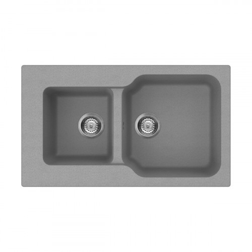 Кухонная мойка Omoikiri Maru 86-2-GR Tetogranit/leningrad grey, 4993575