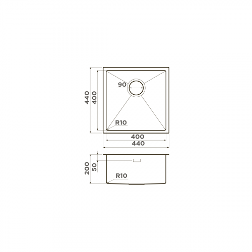 Кухонная мойка Omoikiri Taki 44-U/IF-GM нерж. сталь/вороненая сталь, 4973521