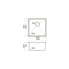Кухонная мойка Omoikiri Taki 44-U/IF-GM нерж. сталь/вороненая сталь, 4973521