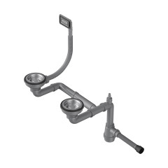 Арматура для полуторачашевых моек с универсальным прямоугольным переливом Omoikiri WK-1.5-UN-IN, 4956778