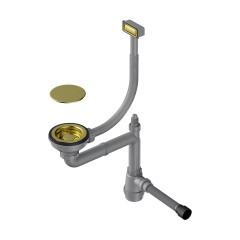 Арматура для одночашевых моек с прямоугольным переливом и декоративным элементом для корзины Omoikiri WK-1C-LG, 4956473