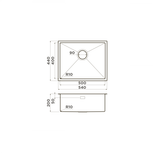 Кухонная мойка Omoikiri Taki 54-U/IF-LG нерж. сталь/светлое золото, 4973093