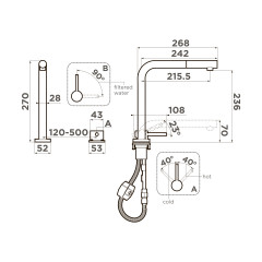 Смеситель для кухни Omoikiri Nara 2 Plus-S-BN латунь/нержавеющая сталь, 4994369