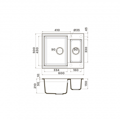 Кухонная мойка Omoikiri Sakaime 60-2-PL Tetogranit/платина, 4993915