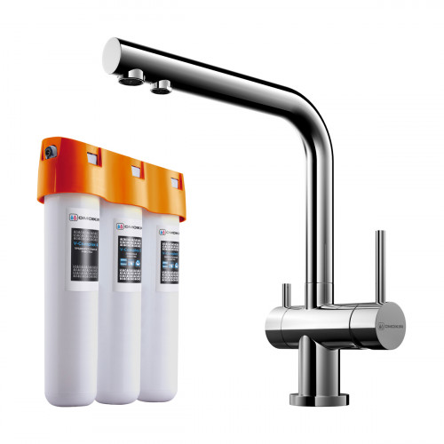 Комплект смеситель+фильтр Omoikiri Nagano-C + Pure drop Lite, 4146.8028
