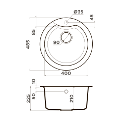 Кухонная мойка Omoikiri Yasugata 48R-GR Tetogranit/leningrad grey, 4993547
