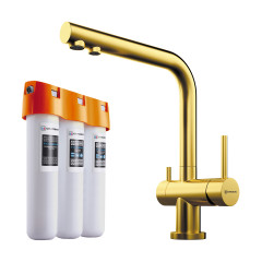 Комплект смеситель+фильтр Omoikiri Nagano-LG + Pure drop Lite, 4178.8028