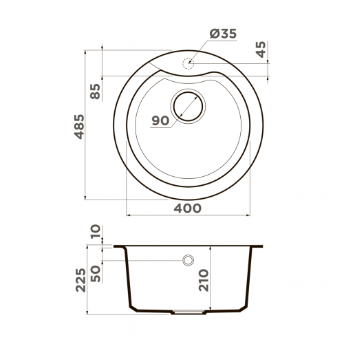 Кухонная мойка Omoikiri Yasugata 48R-PL Tetogranit/платина, 4993212