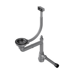 Арматура для одночашевых моек со скрытым прямоугольным переливом Omoikiri WK-1-S-GM, 4956492