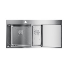 Кухонная мойка Omoikiri Akisame 100-2-L-IN нерж. сталь/нержавеющая сталь, 4973544