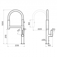 Смеситель для кухни Omoikiri Osaka-C-BL латунь/хром/черный, 4994333