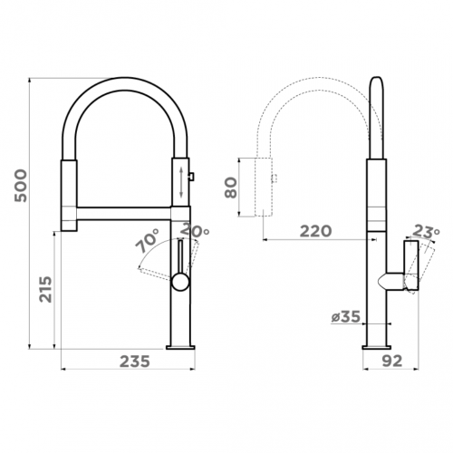 Смеситель для кухни Omoikiri Osaka-C-WH латунь/хром/белый, 4994332