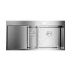 Кухонная мойка Omoikiri Akisame 100-2-R-IN нерж. сталь/нержавеющая сталь, 4973547