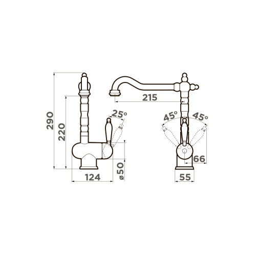 Смеситель для кухни Omoikiri Kyoto-G латунь/золото, OKY-G-35