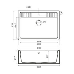 Кухонная мойка Omoikiri Kinokawa 90-GB Artceramic/графит, 4993855