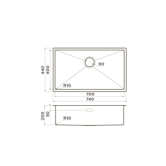 Кухонная мойка Omoikiri Taki 74-U/IF-IN нерж. сталь/нержавеющая сталь, 4993497