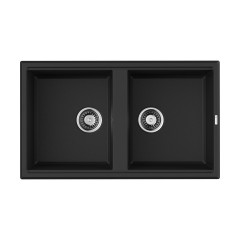 Кухонная мойка Omoikiri Tedori 86-2-BL Tetogranit/черный, 4993924