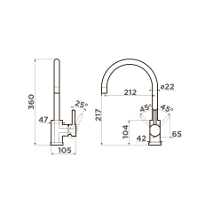 Смеситель для кухни Omoikiri Wakayama-BN латунь/нержавеющая сталь, 4994244