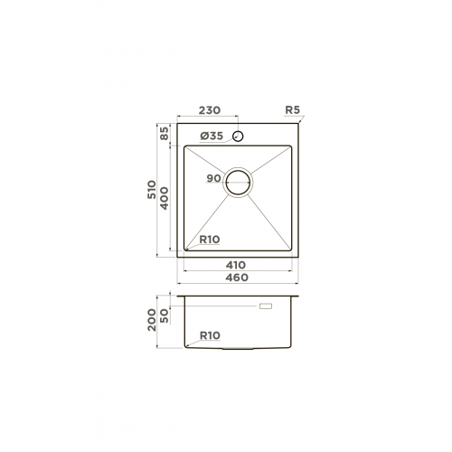 Кухонная мойка Omoikiri Akisame 46-GB нерж. сталь/графит, 4997012