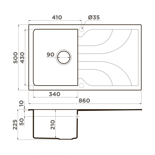 Кухонная мойка Omoikiri Yasugata 86-WH Tetogranit/белый, 4993871