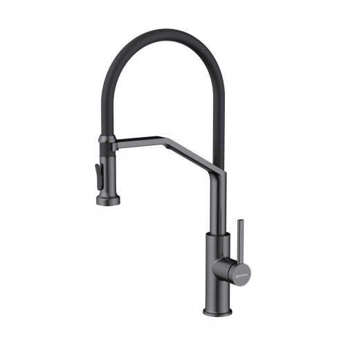 Смеситель для кухни Omoikiri Makkari 2 Plus-SB-GM-BL латунь/вороненая сталь/черный, 4994497