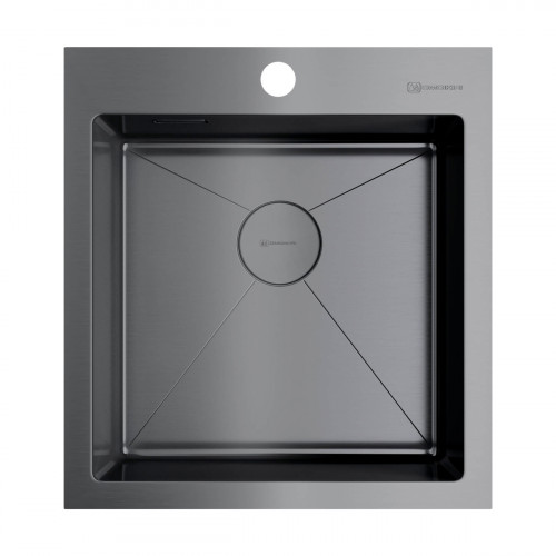 Кухонная мойка Omoikiri Akisame 46-GM нерж. сталь/вороненая сталь, 4973095