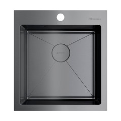 Кухонная мойка Omoikiri Akisame 46-GM нерж. сталь/вороненая сталь, 4973095