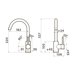 Смеситель для кухни Omoikiri Shinagawa-CA латунь/карамель, 4994158