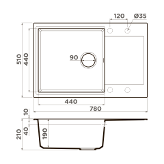 Кухонная мойка Omoikiri Daisen 78-LB-BL Artgranit/черный, 4993692