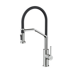 Смеситель для кухни Omoikiri Makkari 2 Plus-SB-BN-BL латунь/нержавеющая сталь/черный, 4994494